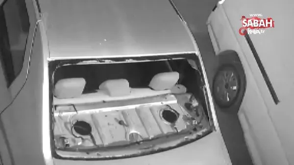 Otomobilin arka camını kırıp müzik tesisatını böyle çaldılar | Video
