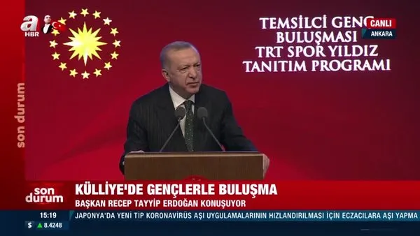 Cumhurbaşkanı Erdoğan, 19 Mayıs Atatürk'ü Anma, Gençlik ve Spor Bayramı dolayısıyla gençlerle buluştu.