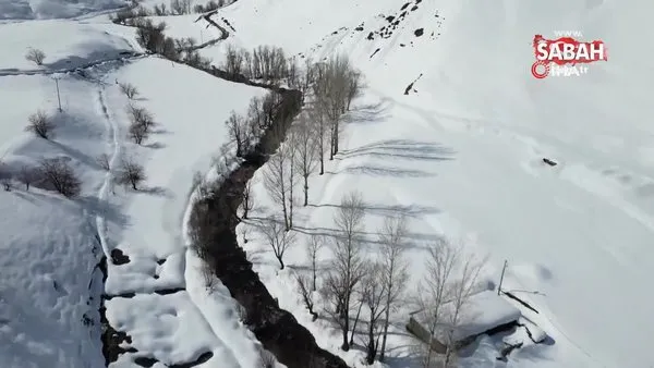 Karlı kaplı Beytüşşebap'ta menderesler böyle görüntülendi | Video