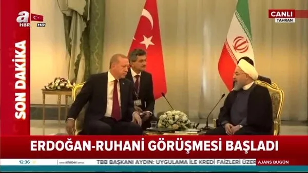 Tahran'da Cumhurbaşkanı Erdoğan ile Ruhani arasındaki görüşme başladı