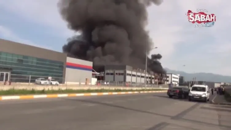 Sakarya'da mobilya fabrikasında yangın! İşte o anlar