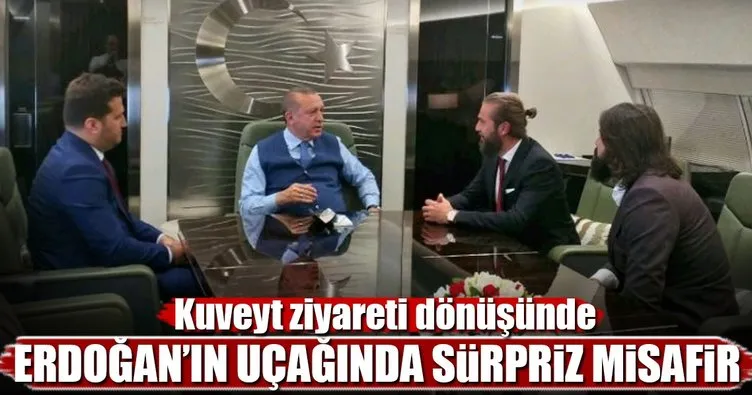 Erdoğan’ın uçağında sürpriz misafirler