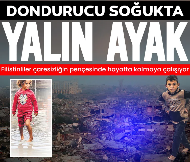 Dondurucu soğukta yalın ayak