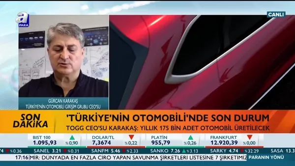 TOGG CEO’su Gürcan Karakaş: Yıllık 175 bin adet otomobil üretilecek