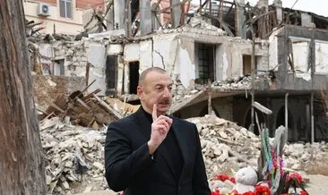 Hain saldırıyı yıkılan evlerin önünde anlattı! Aliyev’den Ermenistan’a gözdağı: Asla izin vermeyeceğiz