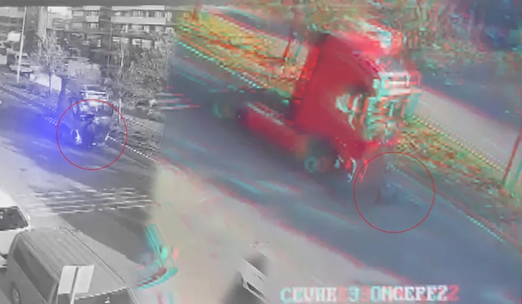 Pendik’te feci kaza: Kullandığı skuterle TIR’ın altında 150 metre sürüklendi!