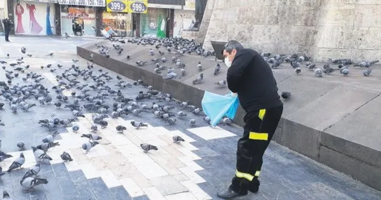 Ulus Meydanı’ndaki güvercinler unutulmadı