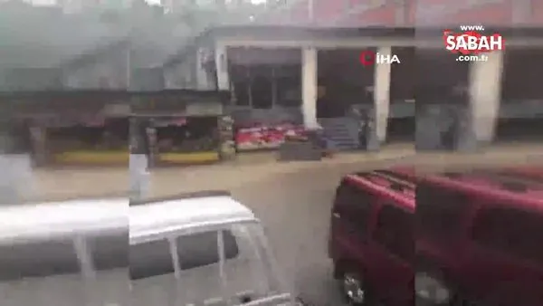 Zonguldak'ta dere taştı, dükkanları sel vurdu | Video