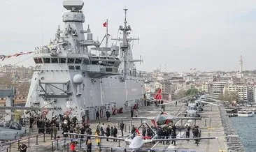 TCG Anadolu gemisine ziyaretçi akını sürüyor