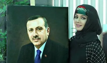 Keşmirli ressam Başkan Erdoğan’ın portresini yaptı