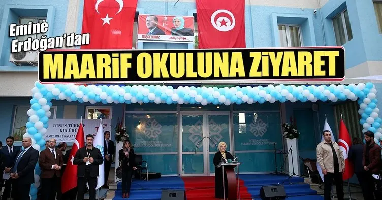Emine Erdoğan Tunus’ta Maarif Okulu’nu ziyaret etti