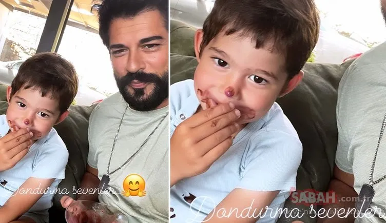 Yakışıklı oyuncu Burak Özçivit ve oğlu Karan’ın dondurma keyfi! Eğlenceli pozları ilgi odağı oldu