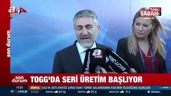 SON DAKİKA HABERİ | Hazine ve Maliye Bakanı Nureddin Nebati: TOGG fiyatını Başkan Erdoğan açıklayacak! | Video