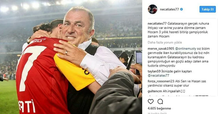 Necati Ateş’ten Fatih Terim paylaşımı