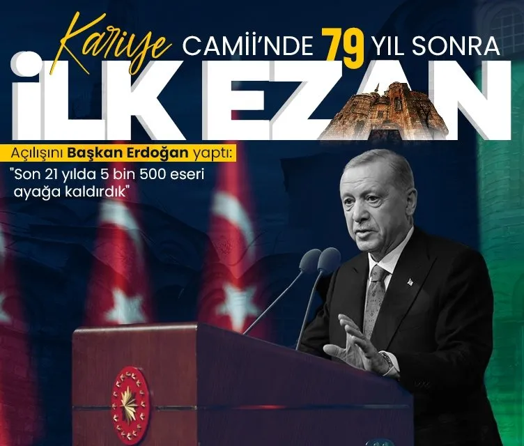 Açılışını Başkan Erdoğan yaptı! Kariye Camii’nde 79 yıl sonra ilk ezan sesi