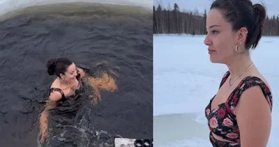 Güzel oyuncu Pelin Akil kendini buz gibi sulara bıraktı! Finlandiya tatilinde farklı deneyim!
