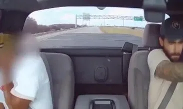 ABD’de sürücünün trafikteki öfkesi kamerada!