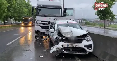 Kocaeli’de 2 tır ile hafif ticari araç çarpıştı: 1 yaralı | Video