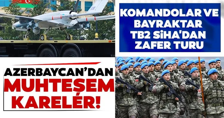 Türk askeri Azerbaycan’da! Bakü sokaklarında ’Vatan sana canım feda’ sesleri