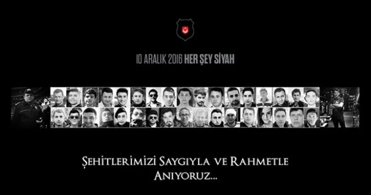 Beşiktaş Kulübü’nden 10 Aralık 2016 Her Şey Siyah paylaşımı