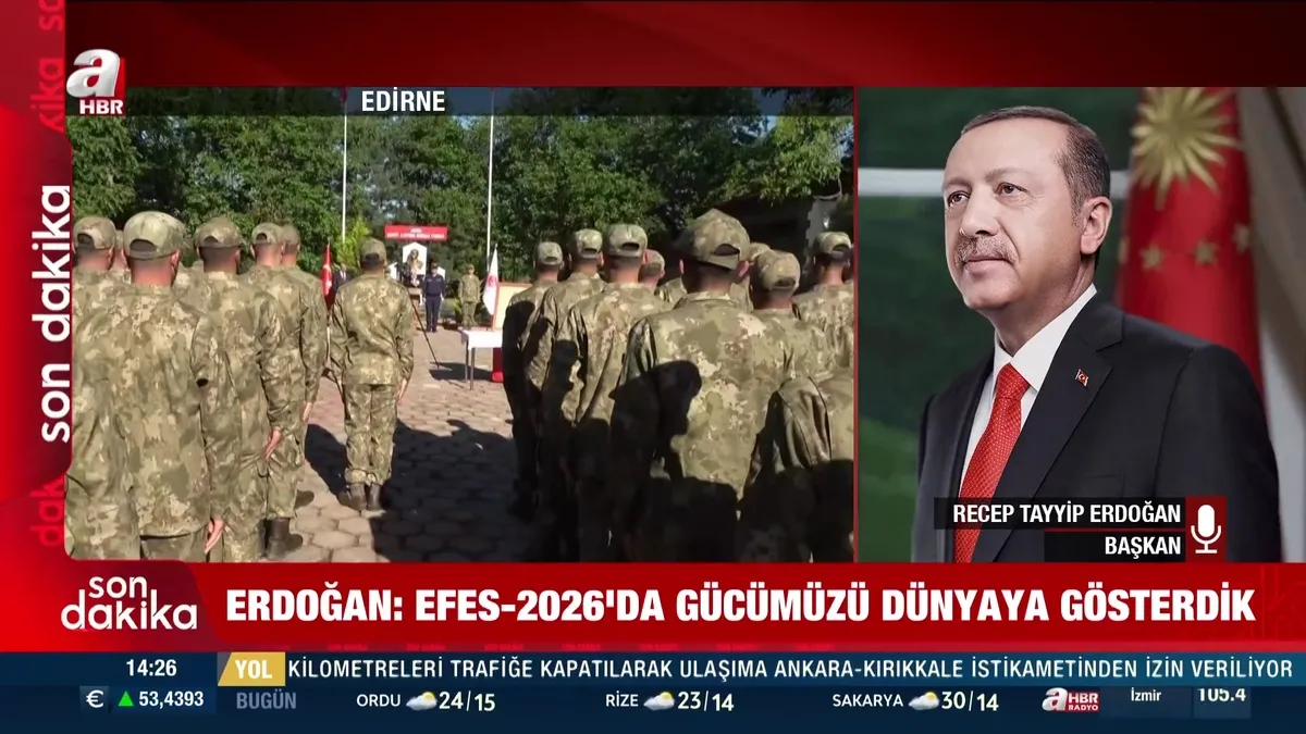 Başkan Erdoğan Mehmetçik ile bayramlaştı: “EFES-2026’da gücümüzü dünyaya gösterdik” | Video videosunu izle Başkan Erdoğan Mehmetçik ile bayramlaştı: “EFES-2026’da gücümüzü dünyaya gösterdik” | Video videosunu izle