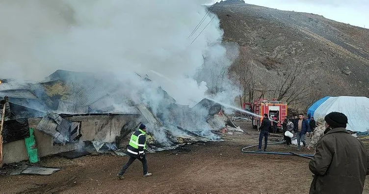 Erzincan’da çıkan yangında 2 ev küle döndü