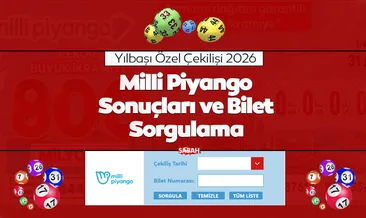 MİLLİ PİYANGO BİLET SORGULAMA 2026: Milli Piyango yılbaşı özel çekilişi sonuçları bugün saat kaçta açıklanacak?