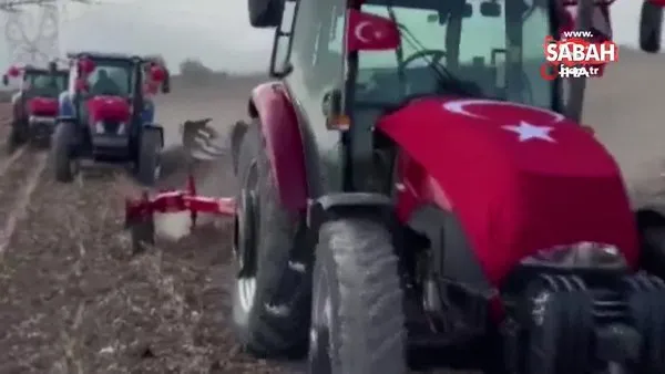 Manisalı çiftçiden traktörle 100. yıl kutlaması