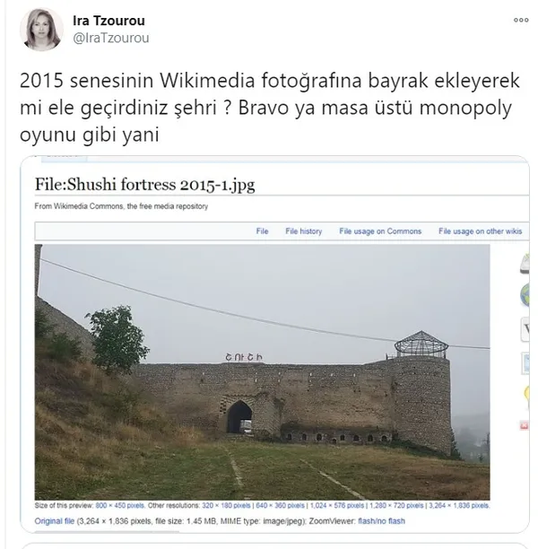 Kaçak Sevan Nişanyan’ın eşi Ira Tzourou Azerbaycan’ın zaferinden rahatsız oldu!