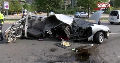 İkiye bölünen araçtan sağ çıktı | Video