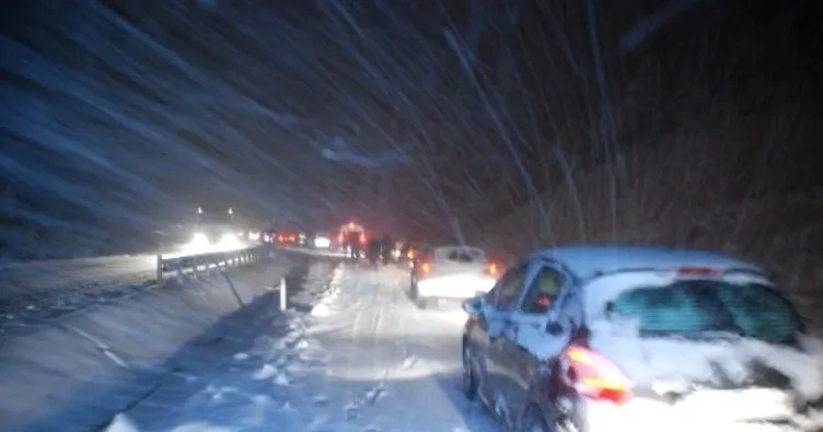 Tokat-Sivas karayolunda kar yağışı etkili oldu