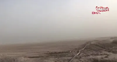 Konya’da kum fırtınası, sürücülere zor anlar yaşattı | Video