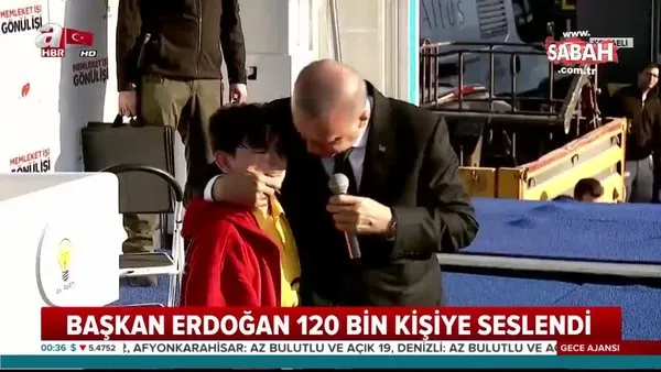 Erdoğan'ın sahneye çağırdığı Emirhan büyük sevinç yaşadı