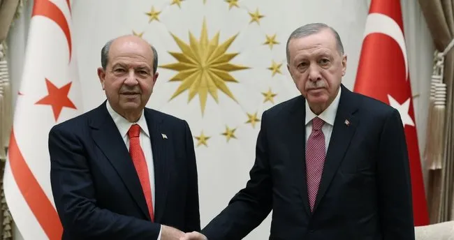 Başkan Erdoğan, KKTC Cumhurbaşkanı Ersin Tatar ile görüştü