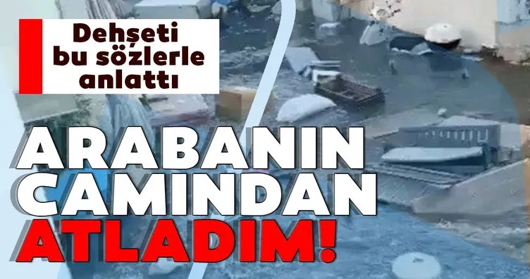 Son dakika: İzmir’deki tsunamiye arabasında yakalanan gazeteci dehşet anlarını anlattı: Camı açıp, atladım...
