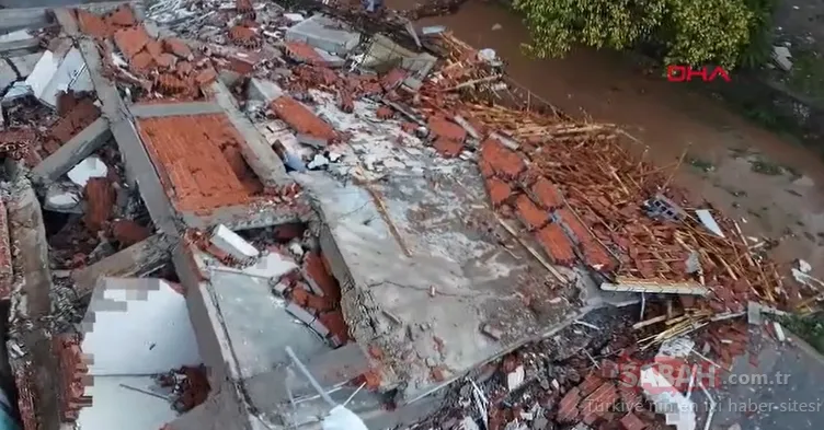 SON DAKİKA! Balıkesir Sındırgı depreminde çöken binalar böyle görüntülendi! Sabahın ilk ışıklarıyla ortaya çıktı