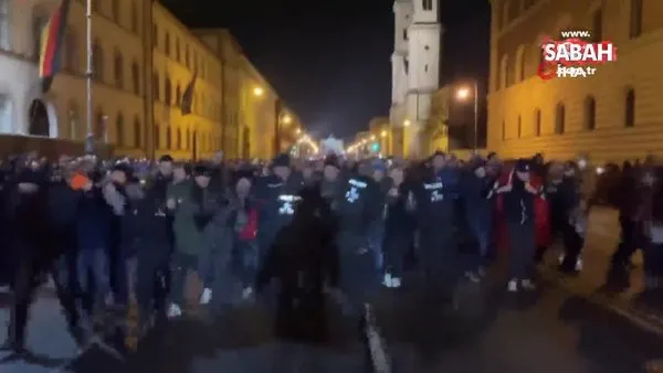 Münih'te izinsiz Covid-19 protestosunda arbede | Video