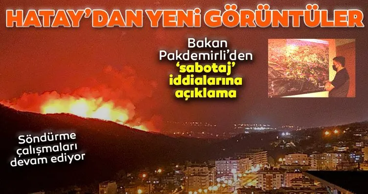 Son dakika! Hatay'daki yangında son durum! Bakan Pakdemirli'den yangında sabotaj iddialarına açıklama