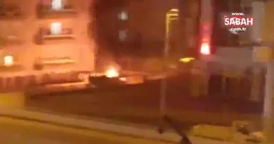 Alevler yükselince büyük panik yaşandı | Video