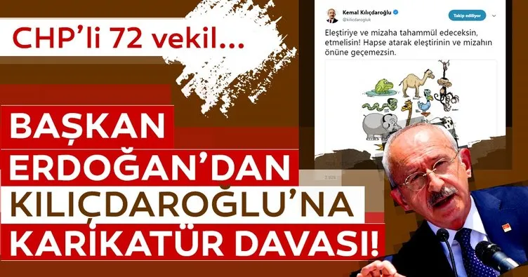 Son dakika: Başkan Erdoğan, Kılıçdaroğlu'na ve 72 CHP'li vekile suç duyurusunda bulundu!