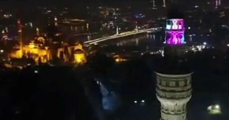 İstanbul’un ışıklandırılan tarihi yapıları havadan görüntülendi