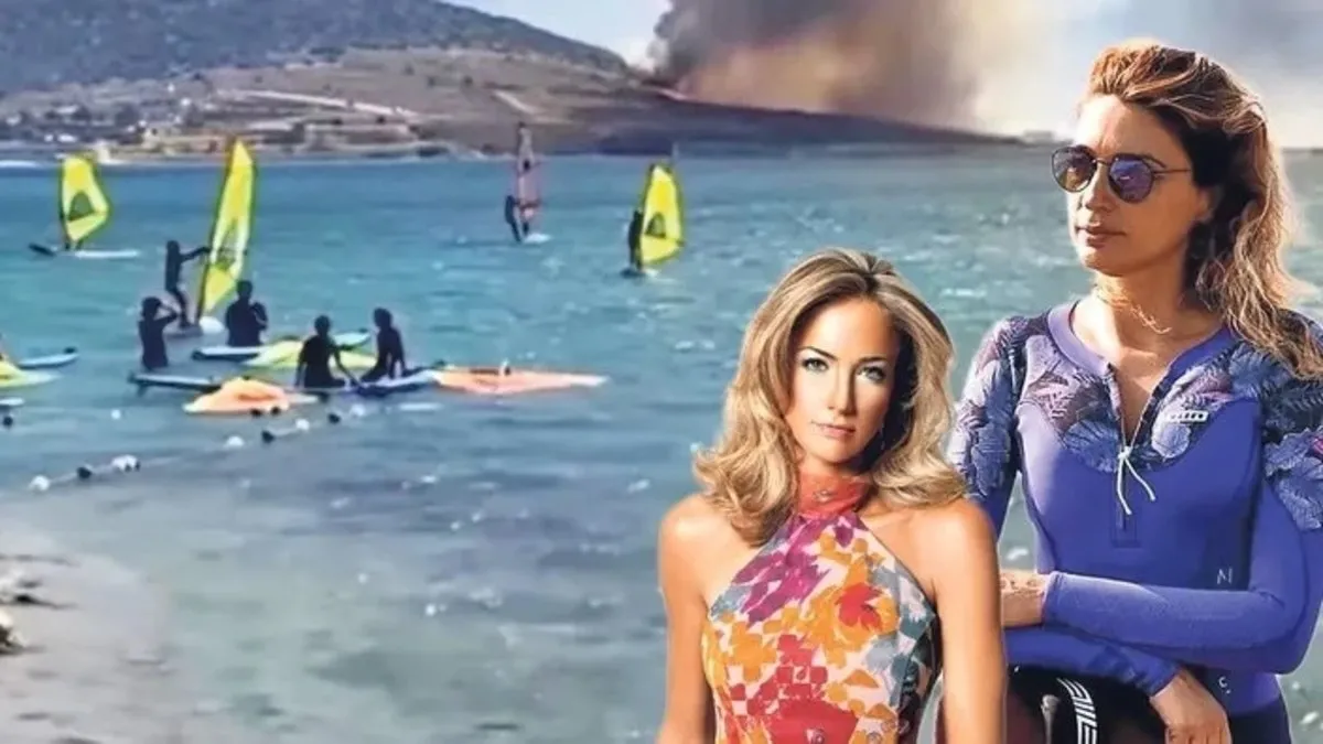 İzmir alevlere teslim oldu! Çağla Kubat ve Bilge Öztürk'ün sörf okulu kül oldu