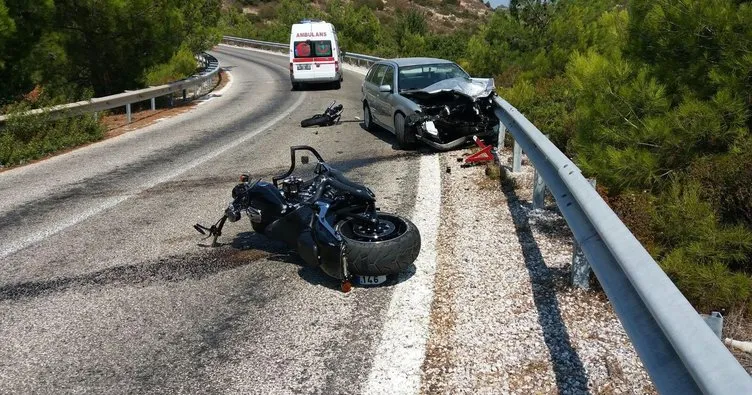 Foça’da trafik kazası:1’i ağır 3 yaralıı