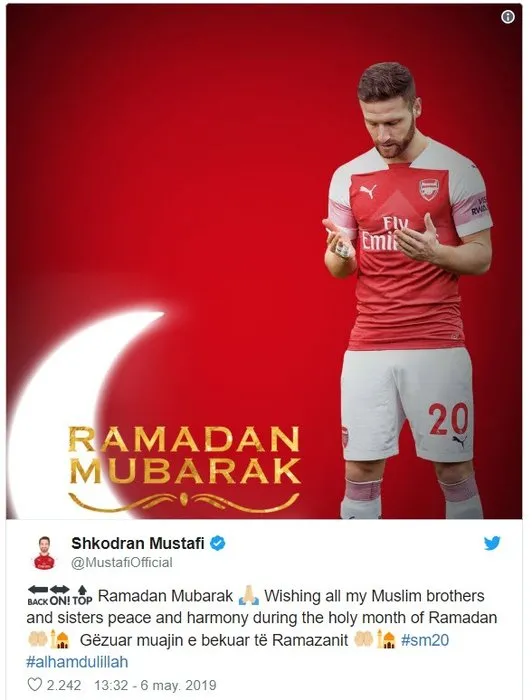 Dünya futbolundan Ramazan paylaşımları