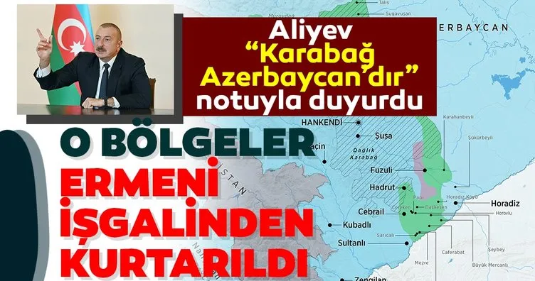 Son dakika haberi: Aliyev duyurdu! O bölgeler Ermeni işgalinden kurtarıldı