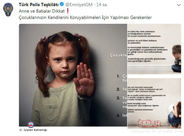 Emniyet'ten anne ve babalara 12 maddelik uyarı