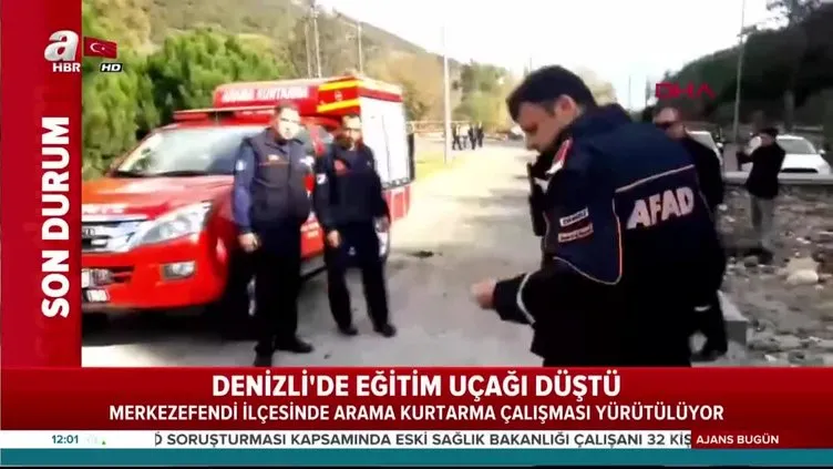 Denizli'de eğitim uçağı düştü