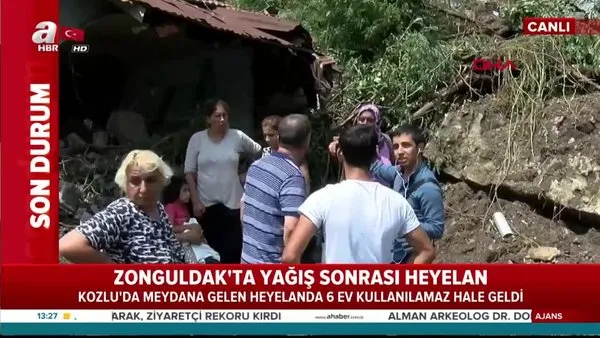 Zonguldak Kozlu' da heyelan; 6 ev kullanılamaz hale geldi!