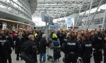 PKK/YPG yandaşları Düsseldorf Havalimanı’nda olay çıkardı
