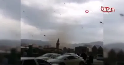 Erzurum’da korkutan hortum böyle görüntülendi | Video